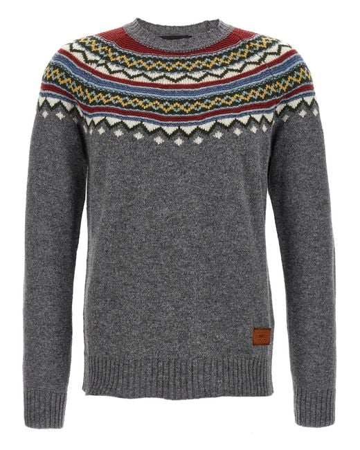 DSquared² Intarsia Sweater in het Gray voor heren