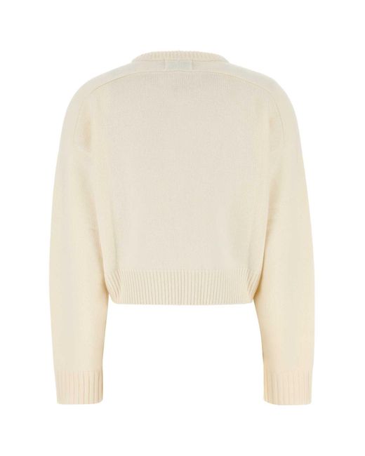Loulou Natural Ivory Wool Blend Oversize Bruzzi Sweater
