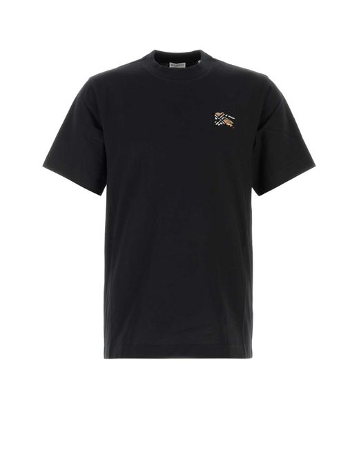 Burberry Black Cotton T Shirt