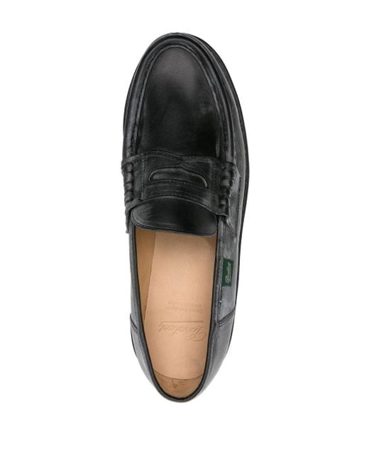 Paraboot Black Reims Leather Loafers