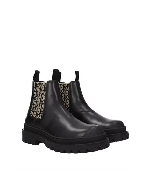 Dior Black Oblique Chelsea Boots for men
