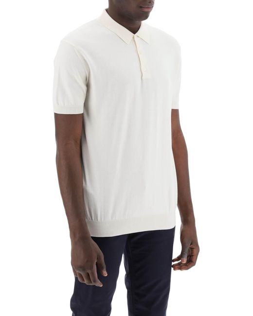 Baracuta Katoenpolo Shirt Met Korte Mouwen Voor in het White voor heren
