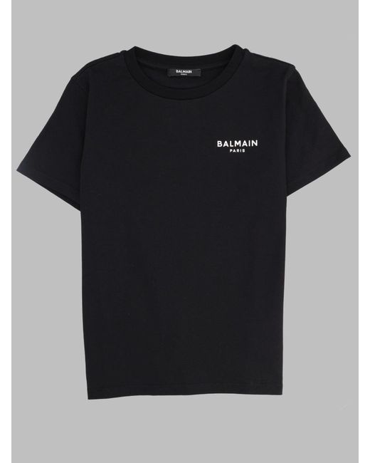 Balmain Black Mini Graphic Tee For Boys