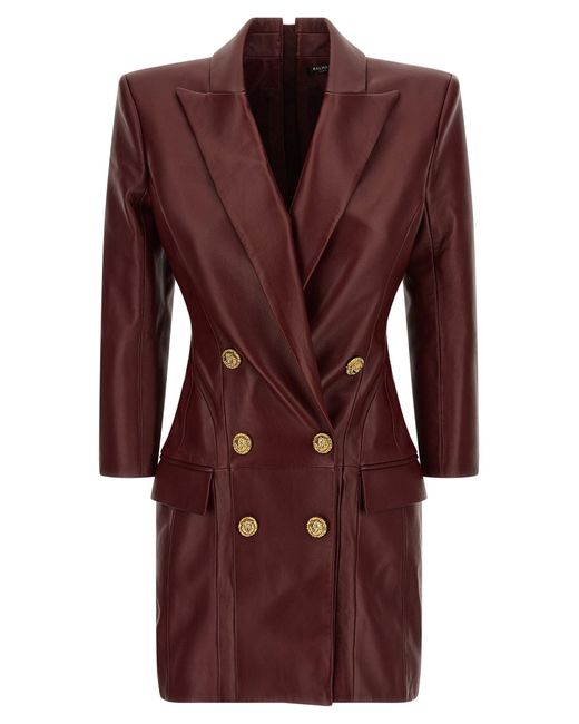 Robe Blazer Balmain en coloris Red
