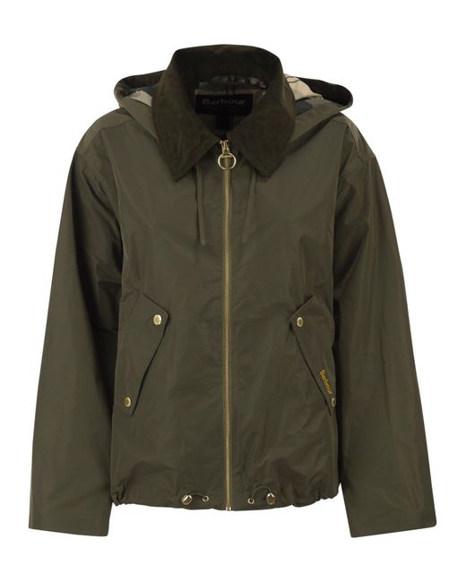 Barbour Green Weaver Hooded Short Jacket