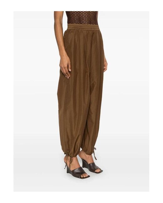 Philosophy Di Lorenzo Serafini Green High-Rise Faux Leather Tapered Pants