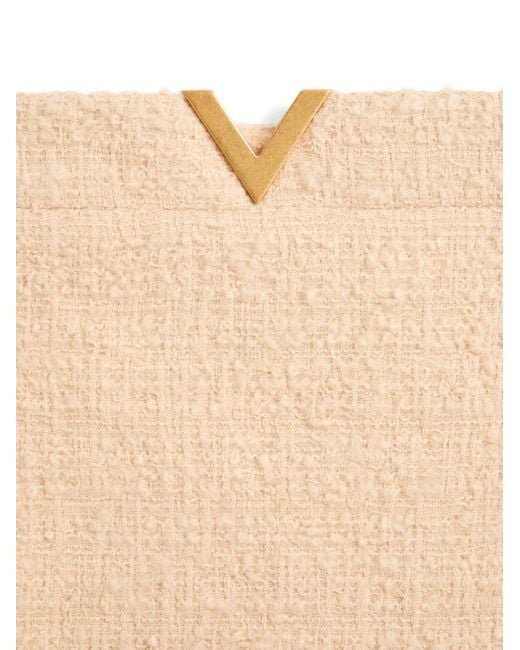 Valentino Natural Vlogo Signature Wool Skirt