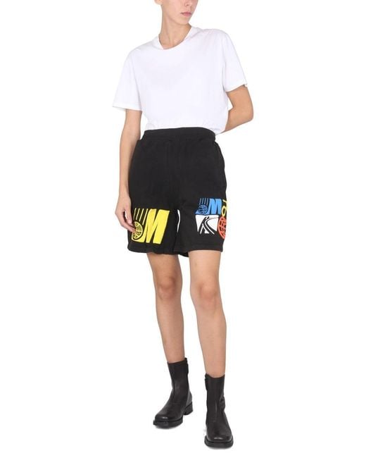 Market Black Bermuda With Logo Print