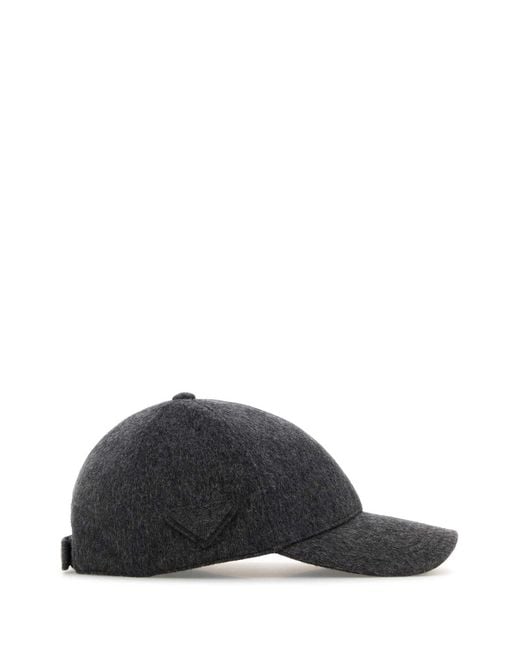 Prada Black Dark Flannel Baseball Cap
