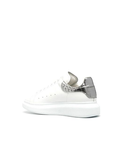 Alexander McQueen Croco Oversized Sneakers in het White voor heren