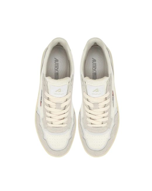 Autry Wildpace Low -Turnschuhe in weißem Netz und Wildleder in White für Herren