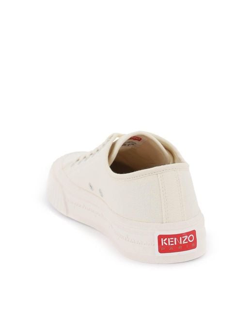 KENZO Canvas School Sneakers in het White