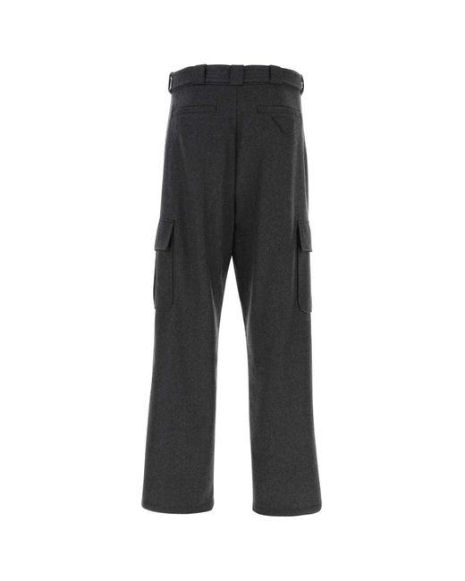 Prada Black Graphite Wool Cargo Pant for men
