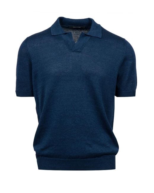 Tagliatore Blue T Shirts And Polos for men