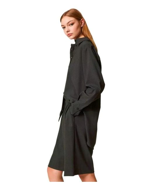 Twinset Black Anthracite Bermuda Shorts