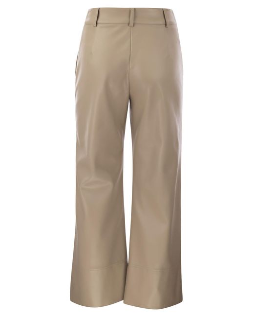 Soprano pantalones delgados en tela recubierta Max Mara de color Natural