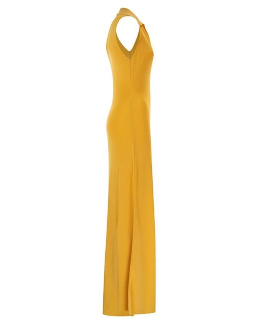 Elisabetta Franchi Yellow Abito Di Maglia Sun