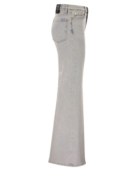 7 For All Mankind Gray Modern Dojo Tailorless Flare Luxe Vintage Denim Jeans