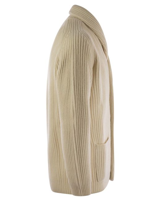 Fedeli Natural Pure Cashmere Cardigan for men
