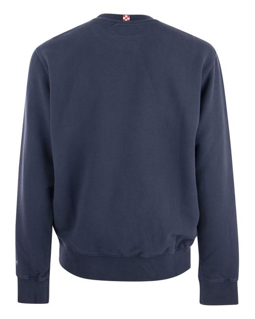 Mc2 Saint Barth Cotton Sweatshirt Met Sunday Mood Lettering in het Blue voor heren