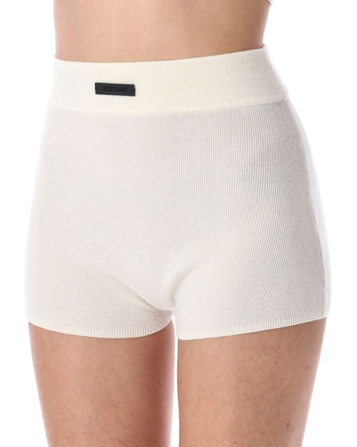 Les éléments essentiels de la peur des shorts de Dieu Essentials x Fear Of God en coloris White