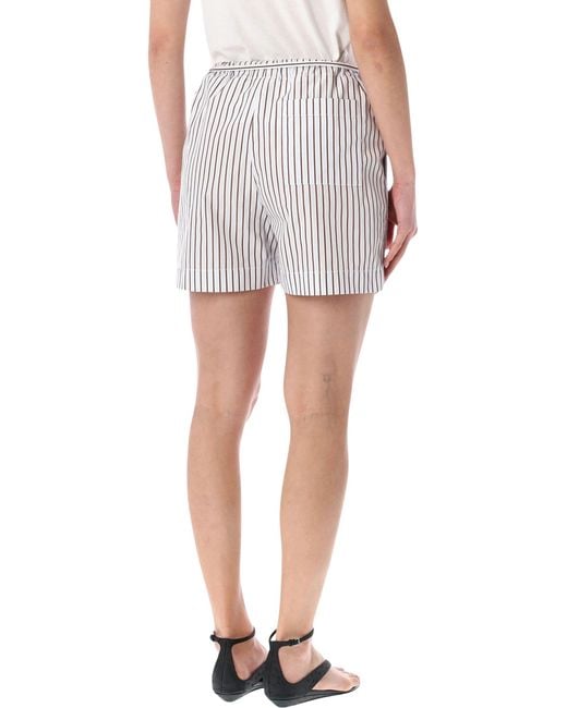 Loulou Gray Lory Striped Cotton-Poplin Shorts