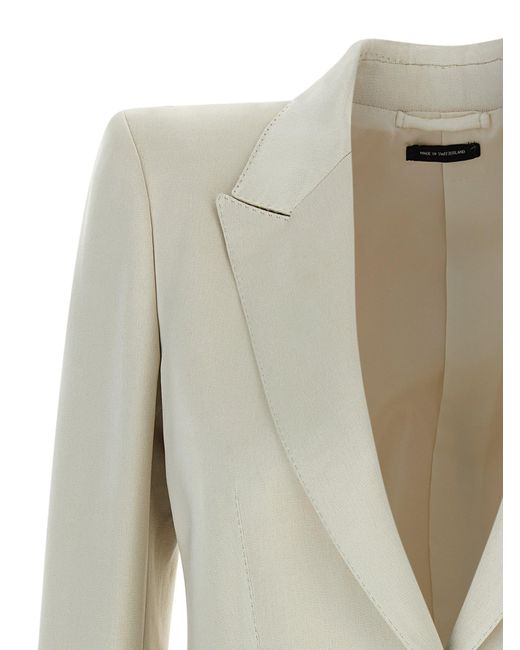 Tom Ford Natural Duchesse Einreihiger Blazer