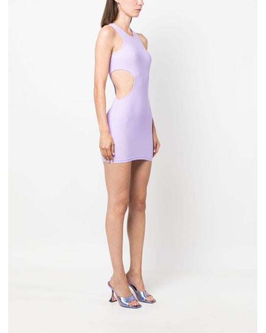 Reina Olga Purple Cut-Out Detail Short Dress