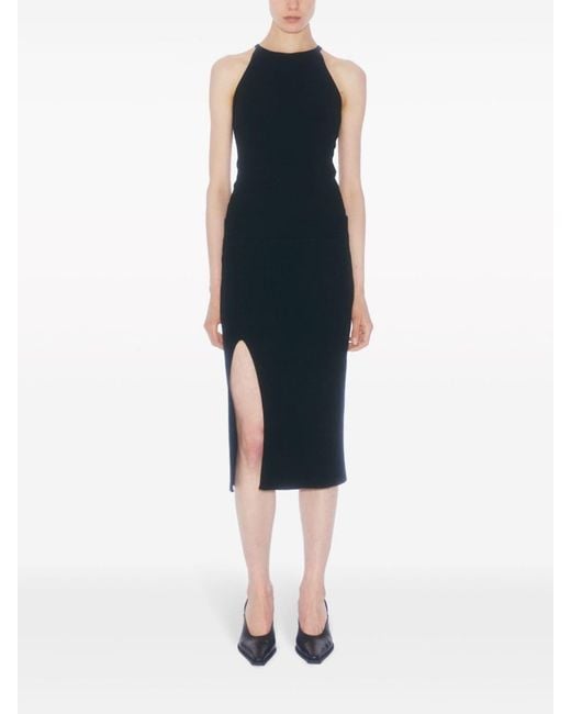 Filippa K Blue Cable Knit Asymmetrical Skirt