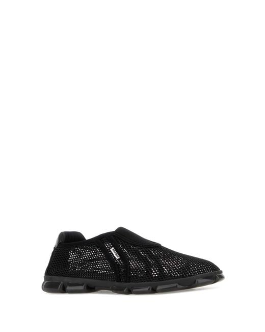 Miu Miu Black Mesh Slip Ons