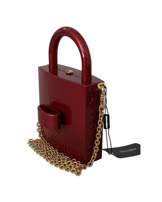 red purse with gold chain