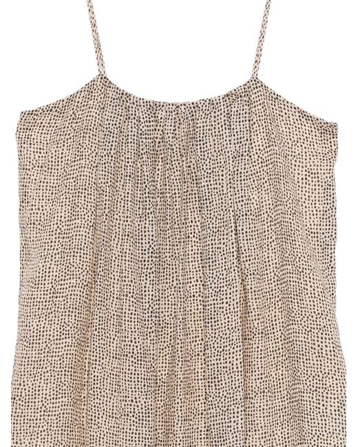 Alysi White Dotted Ramie Spaghetti Straps