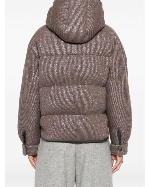 Brunello Cucinelli Gray Gesteppte Lurex-Jacke