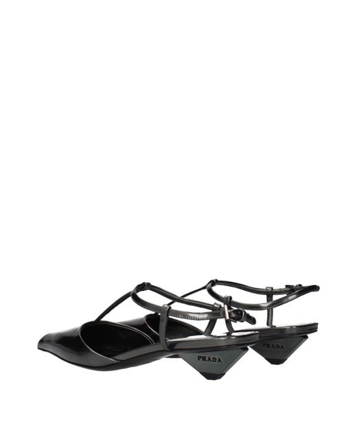 Prada Black Sandals/Anthracite Leather