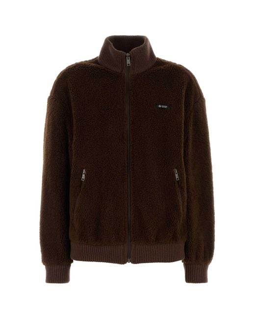 Prada Brown Pile Bomber Jacket