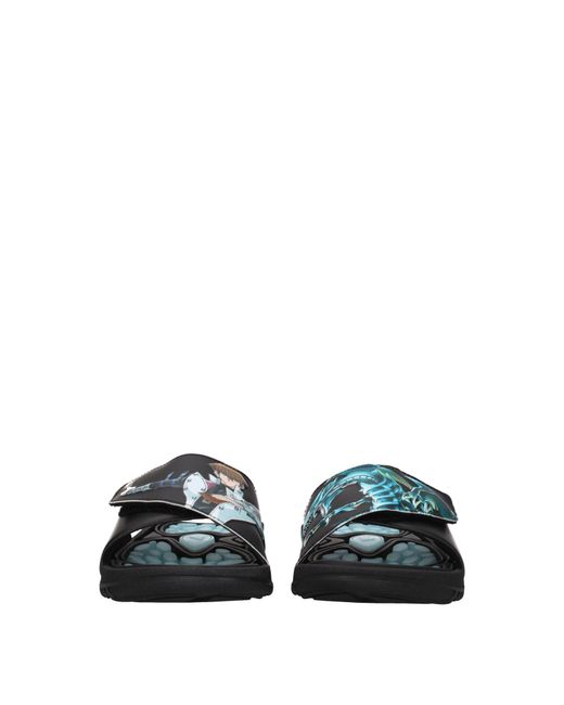 Adidas Black Slippers And Clogs Yugioh Rubber/Light
