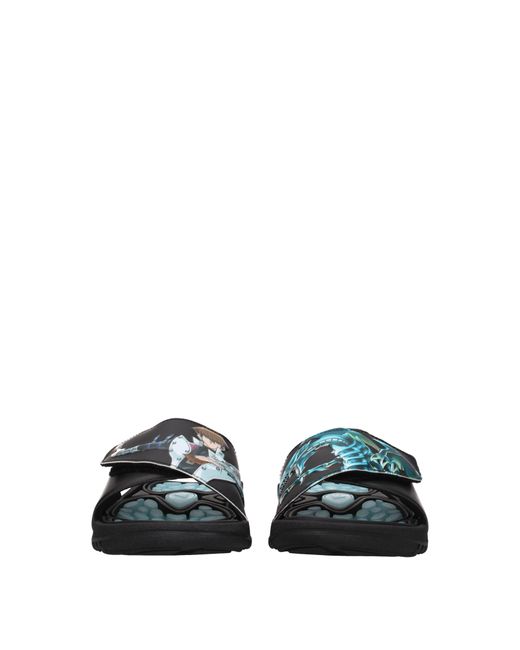 Adidas Black Ciabatte E Zoccoli Yugioh Uomo Gomma Nero/Celeste for men