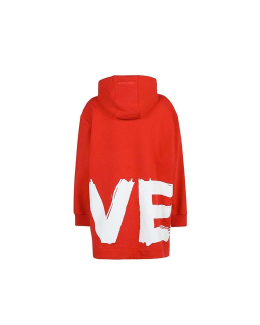 Burberry Red Love Hooded Sweatshirt for men