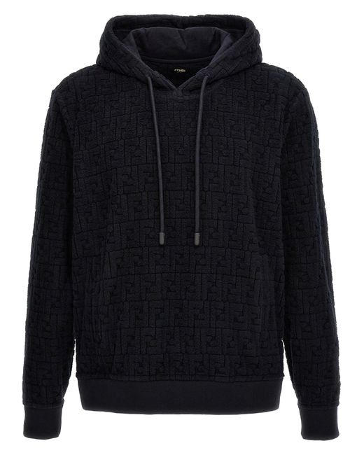 Fendi Blue Logo Band Hoodie for men
