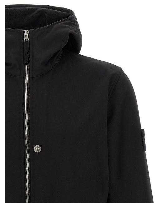 Stone Island Black 'Soft Shell-R E.Dyetechnology' Jacket for men
