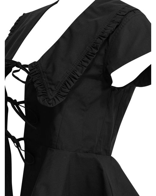 Ganni Black Cotton Blouse
