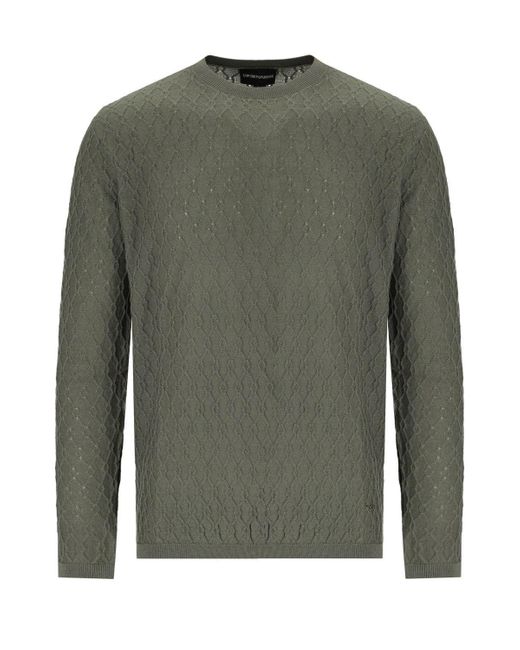 Emporio Armani Green Military Crewneck Jumper