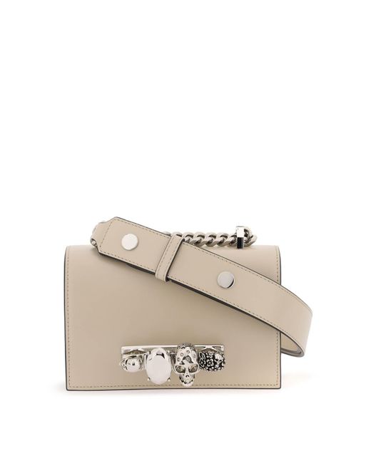 Alexander McQueen Natural Mini 'Jeweled Satchel' Tasche