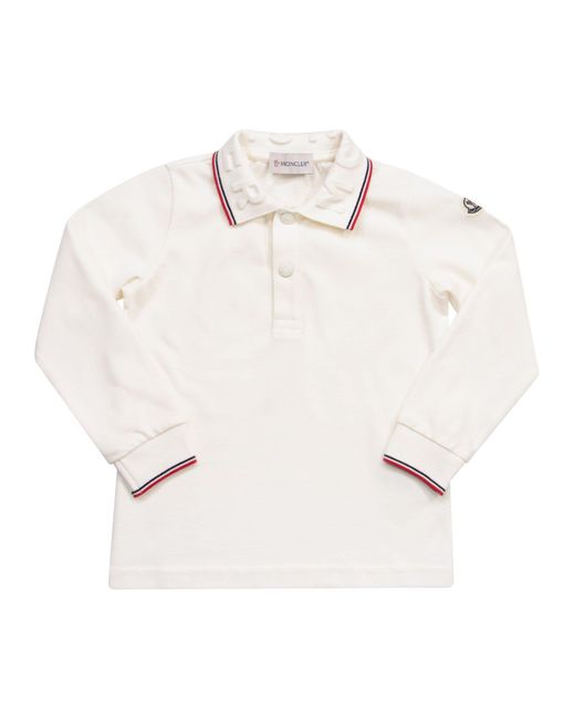 Moncler Langarmes Baumwoll -Polo -Hemd in Weiß | Lyst AT