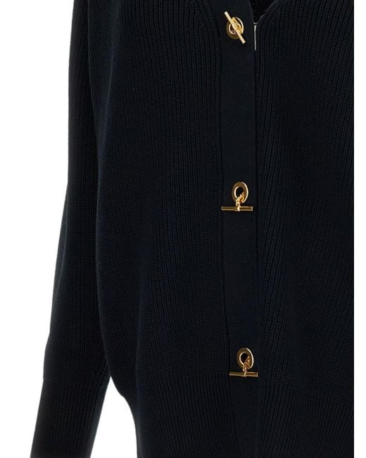 Elisabetta Franchi Blue V-Necked Cardigan