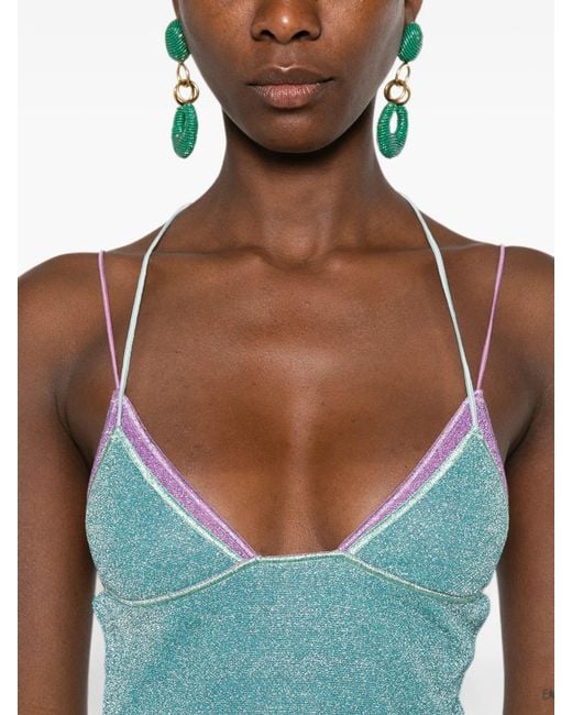 Oseree Blue Lumiere Double Mini Dress