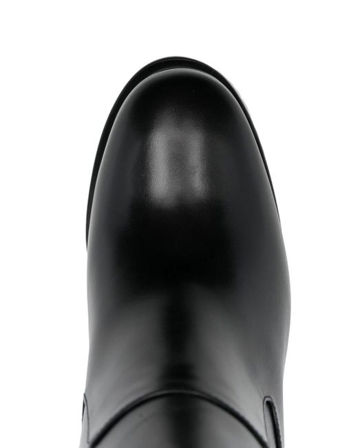 McQueen Black Leather Heel Ankle Boots