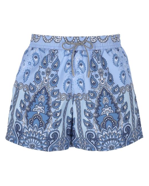 Pantalones cortos de playa elasticados de color azul claro Etro de hombre de color Blue