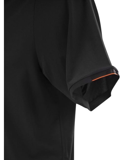 Rrd Black Stretch Oxford Polo Shirt for men