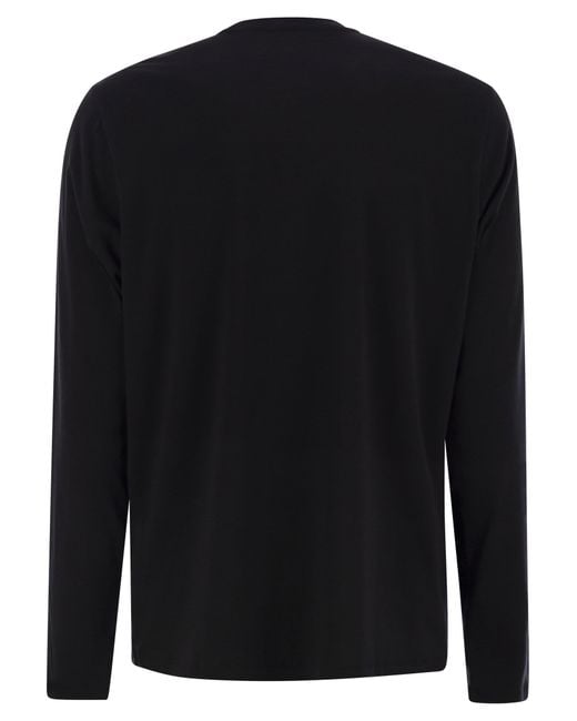 Majestic Black Long Sleeved Crew Neck T Shirt